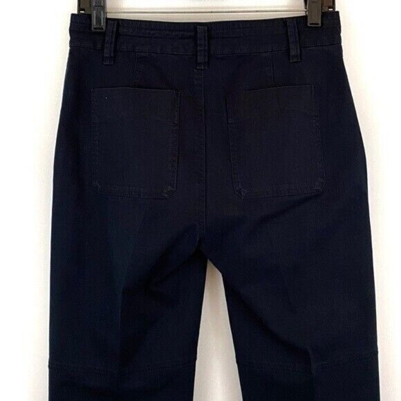 Vince Womens 4 Washed Japanese‎ Cotton Navy Blue Pants Straight Leg Minimalist - Picture 4 of 9
